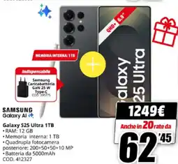 MediaWorld SAMSUNG Galaxy S25 Ultra 1TB offerta