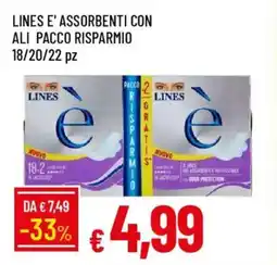 IperFamila Lines e' assorbenti con ali pacco risparmio offerta