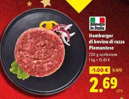 Lidl Hamburger di bovino di razza Piemontese offerta