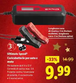 Lidl ULTIMATE SPEED Caricabatterie per auto e moto offerta