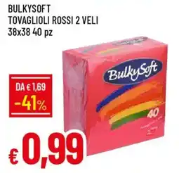 IperFamila Bulkysoft tovaglioli rossi 2 veli offerta