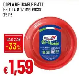 IperFamila Dopla re-usable piatti frutta ø 170mm rosso offerta