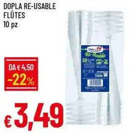 IperFamila Dopla re-usable flûtes offerta