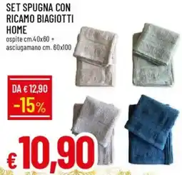 IperFamila Set spugna con ricamo biagiotti home offerta