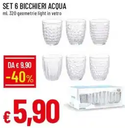 IperFamila Set 6 bicchieri acqua offerta