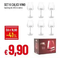 IperFamila Set 6 calici vino offerta
