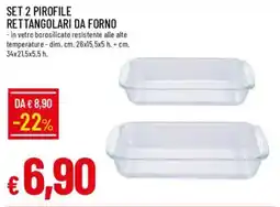 IperFamila Set 2 pirofile rettangolari da forno offerta