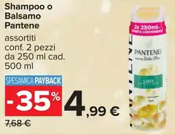 Carrefour Shampoo o Balsamo Pantene offerta