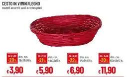 IperFamila Cesto in vimini/legno offerta