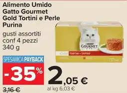 Carrefour Alimento Umido gatto Gourmet Gold Tortini e Perle Purina offerta