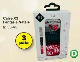 Carrefour Calze X3 Fantasia Natale offerta