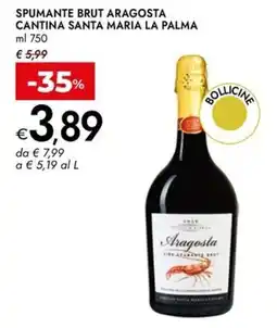 Bennet Spumante brut aragosta cantina santa maria la palma offerta