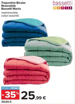Carrefour Trapuntino Bicolor Reversible Bassetti Mania offerta
