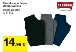 Carrefour Pantalone in Felpa Uomo Carrera offerta
