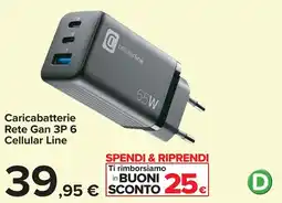 Carrefour Caricabatterie Rete Gan 3P 6 Cellular Line offerta