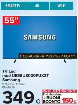 Carrefour SAMSUNG TV Led mod UE55U8000FUXZT offerta