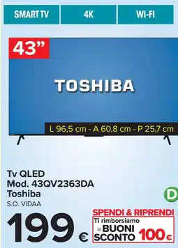 Carrefour TOSHIBA TV QLED Mod. 43QV2363DA offerta