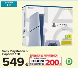 Carrefour Sony Playstation 5 Capacità 1TB offerta