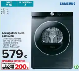 Carrefour Asciugatrice Nera Samsung offerta