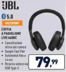 Unieuro JBL Cuffia a padiglione live 66 nc offerta