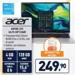 Unieuro acer Aspire Lite offerta