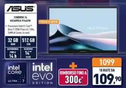Unieuro Asus ZENBOOK 14 UX3405CA-PZ462W offerta
