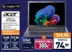Unieuro acer ASPIRE 14 AI (A14-52M-5067) offerta