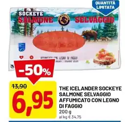DPiù The icelander sockeye salmone selvaggio affumicato con legno di faggio offerta