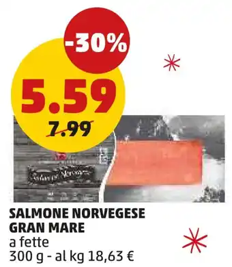 Salmone norvegese gran mare a fette