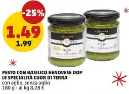 PENNY Pesto con basilico genovese dop le specialità cuor di terra con aglio, senza aglio offerta
