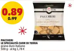 PENNY Paccheri le specialità cuor di terra grano duro italiano offerta