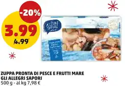 PENNY Zuppa pronta di pesce e frutti mare GLI ALLEGRI SAPORI offerta