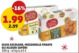 PENNY Olive ascolane, mozzarelle panate GLI ALLEGRI SAPORI offerta
