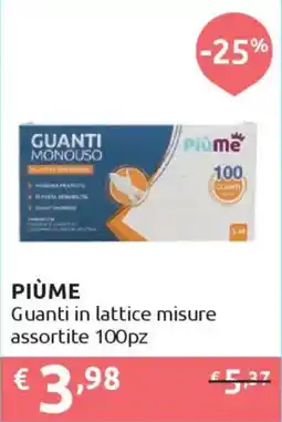 Ipersoap PIÙME Guanti in lattice misure assortite offerta