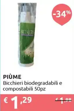 Ipersoap PIÙME Bicchieri biodegradabili e compostabili offerta