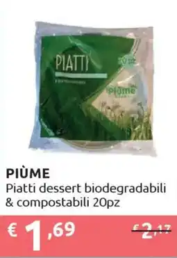 Ipersoap PIÙME Piatti dessert biodegradabili & compostabili offerta