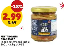 PENNY Filetti di alici gran mare in olio di semi di girasole offerta