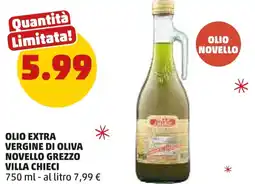 PENNY Olio extra vergine di oliva novello grezzo villa chieci offerta