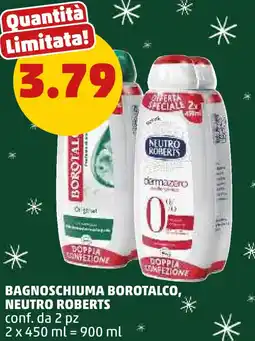 PENNY Bagnoschiuma borotalco, NEUTRO ROBERTS offerta