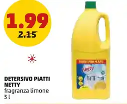 PENNY Detersivo piatti netty fragranza limone offerta