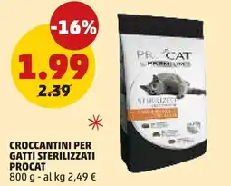 PENNY Croccantini per gatti sterilizzati PROCAT offerta
