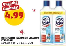PENNY Detergente pavimenti classico LYSOFORM offerta