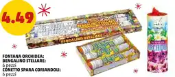 PENNY Fontana orchidea, bengalino stellare, conetto spara coriandoli offerta