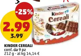 PENNY Kinder cereali offerta