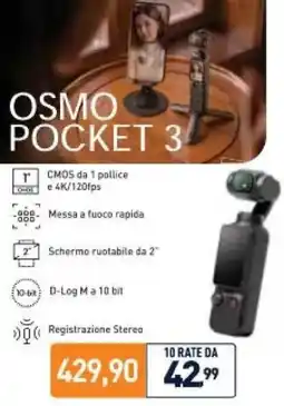 Unieuro dji OSMO POCKET 3 offerta