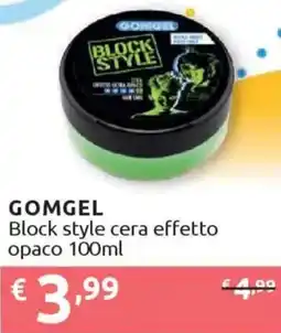 Ipersoap GOMGEL Block style cera effetto opaco offerta