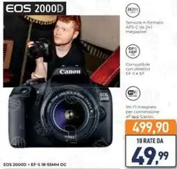 Unieuro Canon EOS 2000D offerta