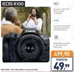 Unieuro Canon EOS R100 offerta