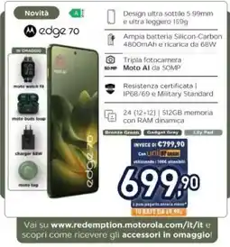 Unieuro Motorola edge 70 offerta