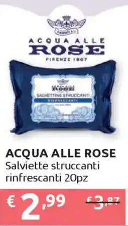 Ipersoap ACQUA ALLE ROSE Salviette struccanti rinfrescanti 20pz offerta